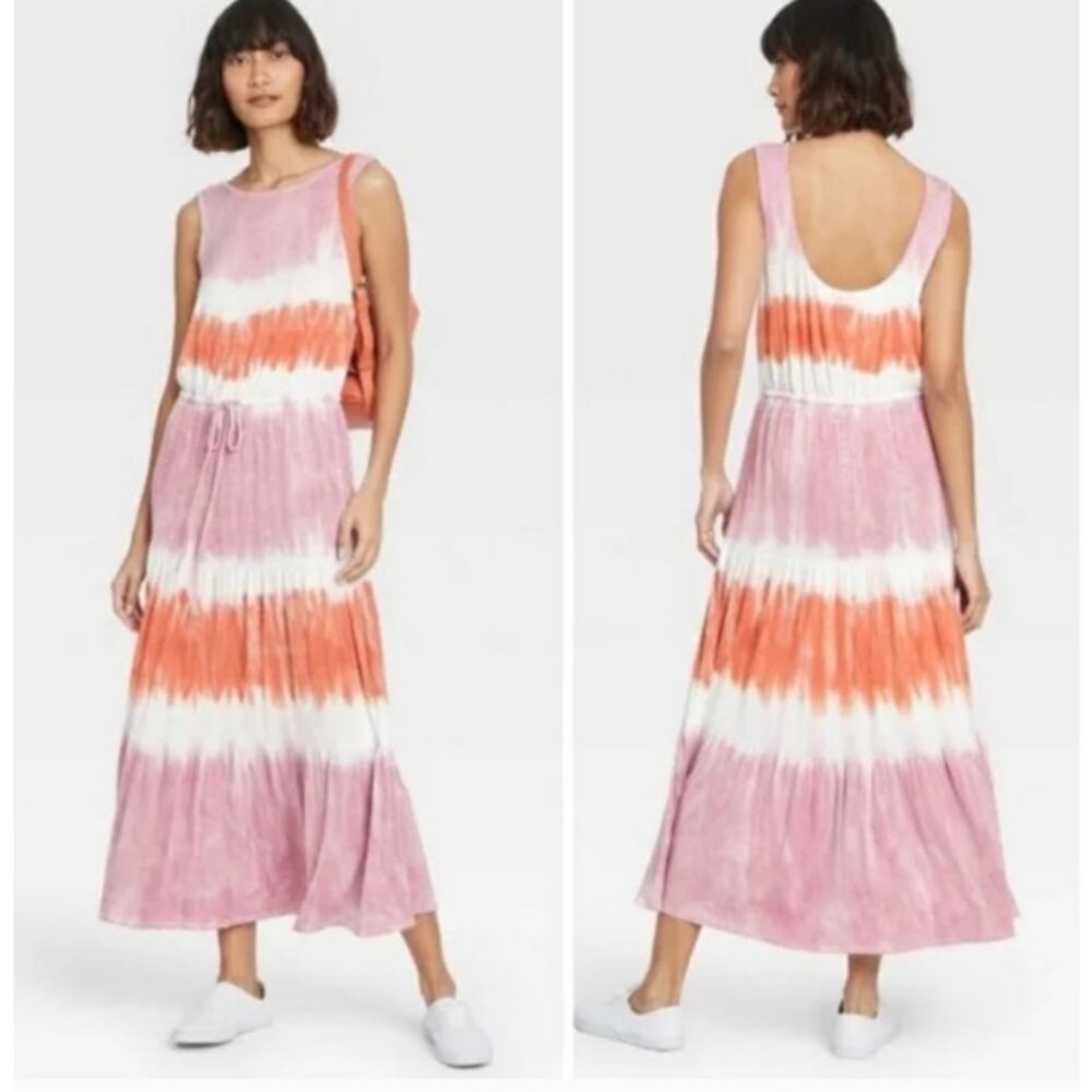 Knox Rose Tie-Dye Sleeveless Maxi Dress - Purple and Orange size XXL